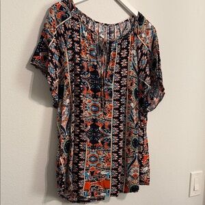 Floral Patterned Women's Top - Multicolor